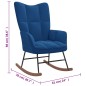 vidaXL Silla mecedora con reposapiés terciopelo azul vidaXL Silla mecedora con reposapiés terciopelo azul