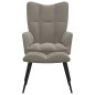 vidaXL Silla de relajación con reposapiés terciopelo gris claro