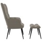 vidaXL Silla de relajación con reposapiés terciopelo gris claro