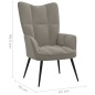 vidaXL Silla de relajación con reposapiés terciopelo gris claro