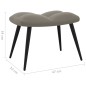 vidaXL Silla de relajación con reposapiés terciopelo gris claro