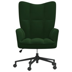 vidaXL Silla de relajación de terciopelo verde oscuro