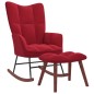 vidaXL Silla mecedora con reposapiés terciopelo rojo tinto vidaXL Silla mecedora con reposapiés terciopelo rojo tinto