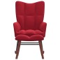 vidaXL Silla mecedora con reposapiés terciopelo rojo tinto vidaXL Silla mecedora con reposapiés terciopelo rojo tinto