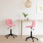 vidaXL Sillas de comedor giratorias 2 unidades de terciopelo rosa
