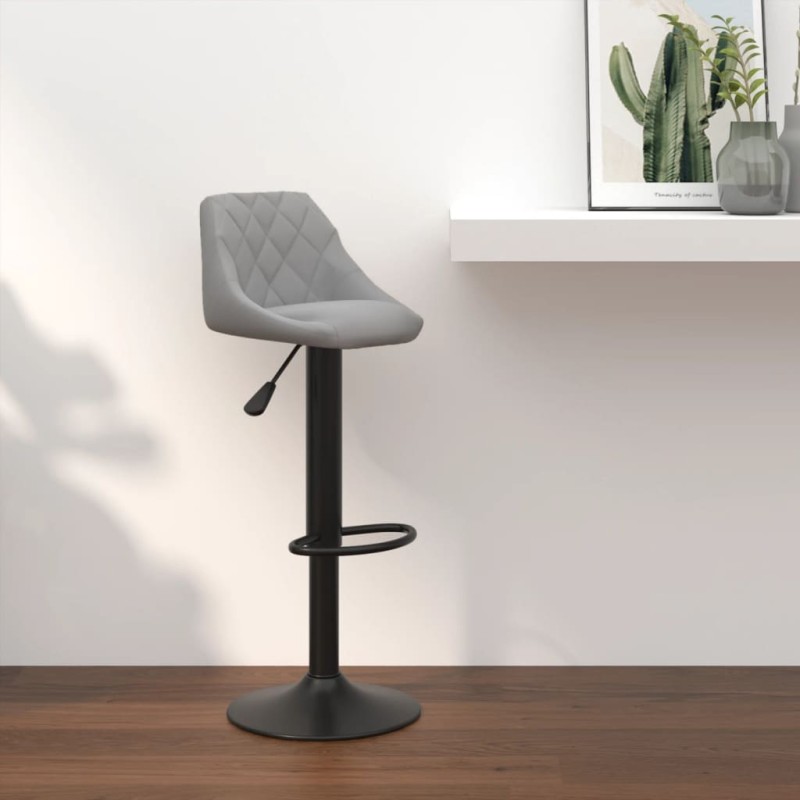 vidaXL Taburete de cocina de terciopelo gris claro vidaXL Taburete de cocina de terciopelo gris claro