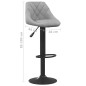 vidaXL Taburete de cocina de terciopelo gris claro vidaXL Taburete de cocina de terciopelo gris claro