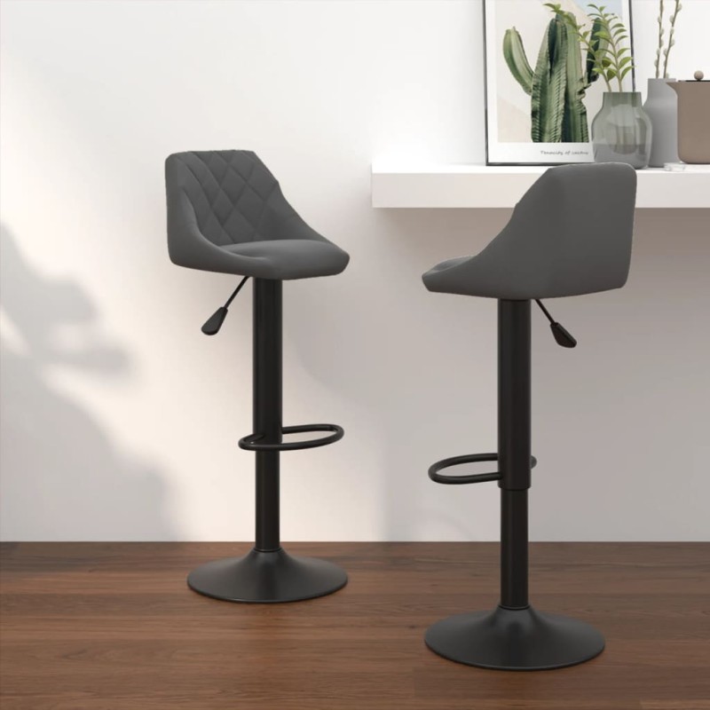 vidaXL Taburetes de cocina 2 unidades terciopelo gris oscuro vidaXL Taburetes de cocina 2 unidades terciopelo gris oscuro