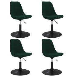 vidaXL Sillas de comedor giratorias 4 uds terciopelo verde oscuro