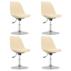 vidaXL Sillas de comedor giratorias 4 unidades tela crema