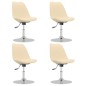 vidaXL Sillas de comedor giratorias 4 unidades tela crema vidaXL Sillas de comedor giratorias 4 unidades tela crema