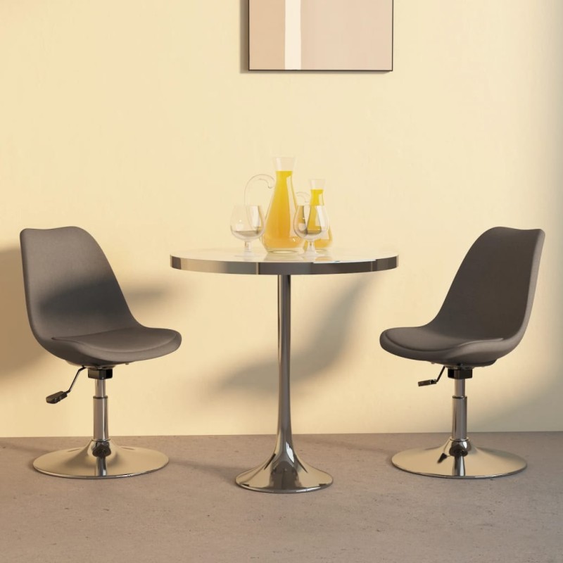 vidaXL Sillas de comedor giratorias 2 unidades tela gris oscuro vidaXL Sillas de comedor giratorias 2 unidades tela gris oscuro