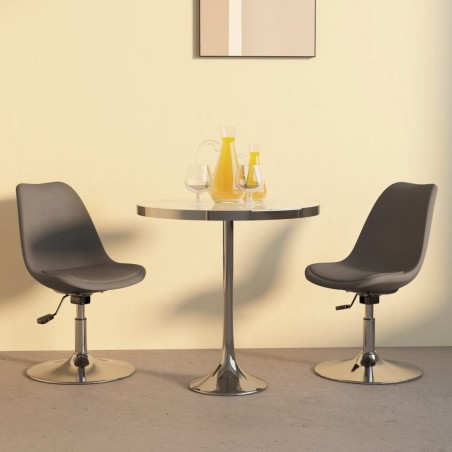 vidaXL Sillas de comedor giratorias 2 unidades tela gris oscuro