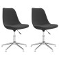 vidaXL Sillas de comedor giratorias 2 unidades tela gris oscuro vidaXL Sillas de comedor giratorias 2 unidades tela gris oscuro