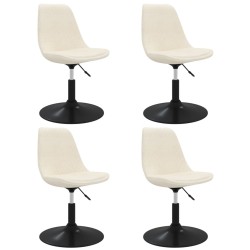 vidaXL Sillas de comedor giratorias 4 unidades terciopelo color crema