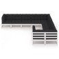 vidaXL Set de muebles de jardín 9 pzas con cojines madera pino blanco vidaXL Set de muebles de jardín 9 pzas con cojines madera pino blanco