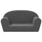 vidaXL Sofá para niños de 2 plazas de felpa suave gris antracita vidaXL Sofá para niños de 2 plazas de felpa suave gris antracita