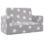 vidaXL Sofá infantil de 2 plazas gris claro con estrellas felpa suave vidaXL Sofá infantil de 2 plazas gris claro con estrellas felpa suave