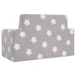 vidaXL Sofá infantil de 2 plazas gris claro con estrellas felpa suave vidaXL Sofá infantil de 2 plazas gris claro con estrellas felpa suave