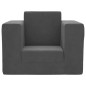 vidaXL Sofá cama infantil felpa suave gris antracita