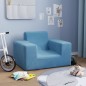 vidaXL Sofá para niños felpa suave azul vidaXL Sofá para niños felpa suave azul