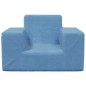 vidaXL Sofá para niños felpa suave azul vidaXL Sofá para niños felpa suave azul