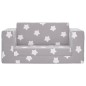 vidaXL Sofá cama infantil 2 plazas felpa suave gris claro estrellas