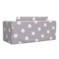 vidaXL Sofá cama infantil 2 plazas felpa suave gris claro estrellas