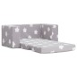 vidaXL Sofá cama infantil 2 plazas felpa suave gris claro estrellas