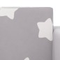 vidaXL Sofá cama infantil 2 plazas felpa suave gris claro estrellas