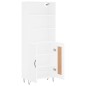 vidaXL Aparador alto madera contrachapada blanco 69,5x34x180 cm vidaXL Aparador alto madera contrachapada blanco 69,5x34x180 cm