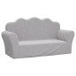 vidaXL Sofá para niños de 2 plazas felpa suave gris claro vidaXL Sofá para niños de 2 plazas felpa suave gris claro