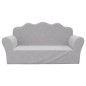 vidaXL Sofá para niños de 2 plazas felpa suave gris claro vidaXL Sofá para niños de 2 plazas felpa suave gris claro