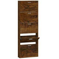 vidaXL Mueble zapatero madera contrachapada roble ahumado 59x17x169 cm