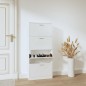 vidaXL Mueble zapatero madera contrachapada blanco brillo 59x17x150 cm vidaXL Mueble zapatero madera contrachapada blanco brillo 59x17x150 cm