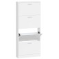 vidaXL Mueble zapatero madera contrachapada blanco brillo 59x17x150 cm vidaXL Mueble zapatero madera contrachapada blanco brillo 59x17x150 cm