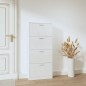 vidaXL Mueble zapatero madera contrachapada blanco brillo 59x17x150 cm vidaXL Mueble zapatero madera contrachapada blanco brillo 59x17x150 cm