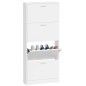 vidaXL Mueble zapatero madera contrachapada blanco brillo 59x17x150 cm vidaXL Mueble zapatero madera contrachapada blanco brillo 59x17x150 cm