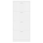 vidaXL Mueble zapatero madera contrachapada blanco brillo 59x17x150 cm vidaXL Mueble zapatero madera contrachapada blanco brillo 59x17x150 cm