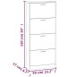 vidaXL Mueble zapatero madera contrachapada blanco brillo 59x17x150 cm vidaXL Mueble zapatero madera contrachapada blanco brillo 59x17x150 cm