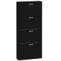 vidaXL Mueble zapatero madera contrachapada negro 59x17x150 cm vidaXL Mueble zapatero madera contrachapada negro 59x17x150 cm