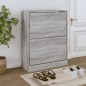 vidaXL Mueble zapatero madera contrachapada gris Sonoma 63x24x81 cm vidaXL Mueble zapatero madera contrachapada gris Sonoma 63x24x81 cm