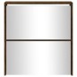 vidaXL Mueble zapatero con espejo 2 niveles roble ahumado 63x17x67 cm vidaXL Mueble zapatero con espejo 2 niveles roble ahumado 63x17x67 cm