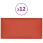 vidaXL Paneles de pared 12 uds cuero sintético rojo 30x15 cm 0,54 m² vidaXL Paneles de pared 12 uds cuero sintético rojo 30x15 cm 0,54 m²
