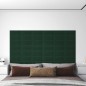 vidaXL Paneles de pared 12 uds tela verde oscuro 30x15 cm 0,54 m² vidaXL Paneles de pared 12 uds tela verde oscuro 30x15 cm 0,54 m²