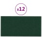 vidaXL Paneles de pared 12 uds tela verde oscuro 30x15 cm 0,54 m² vidaXL Paneles de pared 12 uds tela verde oscuro 30x15 cm 0,54 m²