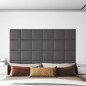 vidaXL Paneles de pared 12 uds cuero sintético gris 30x30 cm 1,08 m² vidaXL Paneles de pared 12 uds cuero sintético gris 30x30 cm 1,08 m²