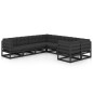 vidaXL Set de muebles de jardín 8 pzas con cojines madera pino negro vidaXL Set de muebles de jardín 8 pzas con cojines madera pino negro
