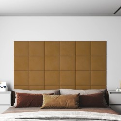 vidaXL Paneles de pared 12 uds terciopelo marrón 30x30 cm 1,08 m²