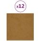 vidaXL Paneles de pared 12 uds terciopelo marrón 30x30 cm 1,08 m²